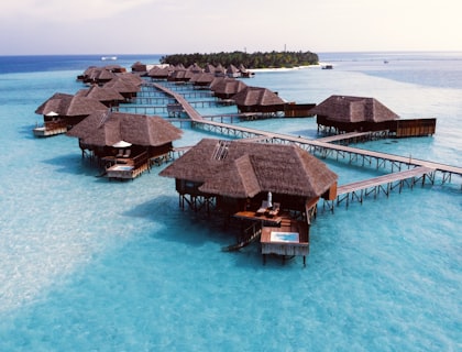 Bungalows sobre el agua en Maldivas